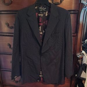 Vtg Reworked Emilio Pucci of Chicago/Bally Pinstripe Blazer Sz 44